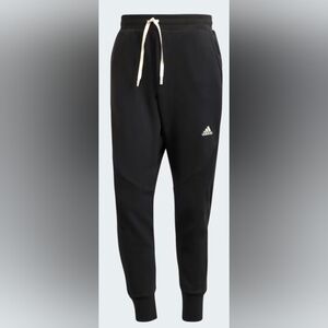 Adidas Black Jogger Sweatpants with White Drawstring-